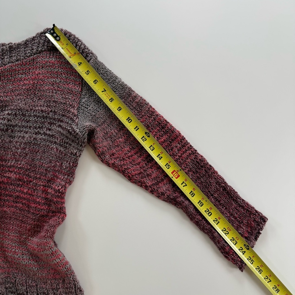 Parkhurst~ Sweater~Women's M~Maroon/Gray Ombré~Boatneck~Longsleeve~High/Low Hem - Picture 7 of 10